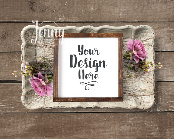 Wood Sign Mockup Wood Frame Mockup Farmhouse Mockup Square Etsy