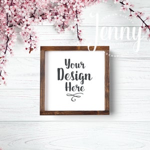 Wood Sign Mockup Wood Frame Mockup Farmhouse Mockup Square Etsy