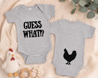 Guess What Chicken Butt Baby Onesie, Knock Knock Joke Infant Bodysuit