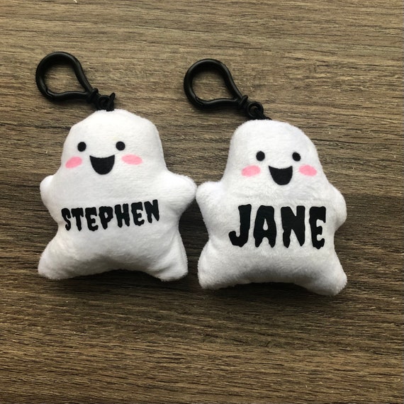 Small Plush Personalized Halloween Ghost Keychain