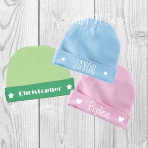 Personalized Baby Beanie, Newborn Rib Cap with Name, Custom Infant Hat, baby shower gift, new mom present, gender neutral baby gift