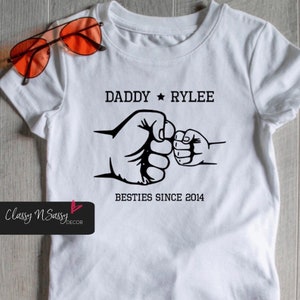 Father/Grandfather Child/Son/Daughter Fist-Bump Besties T-Shirt/Onesie for Child, Toddler or Baby, matching child shirt personalized