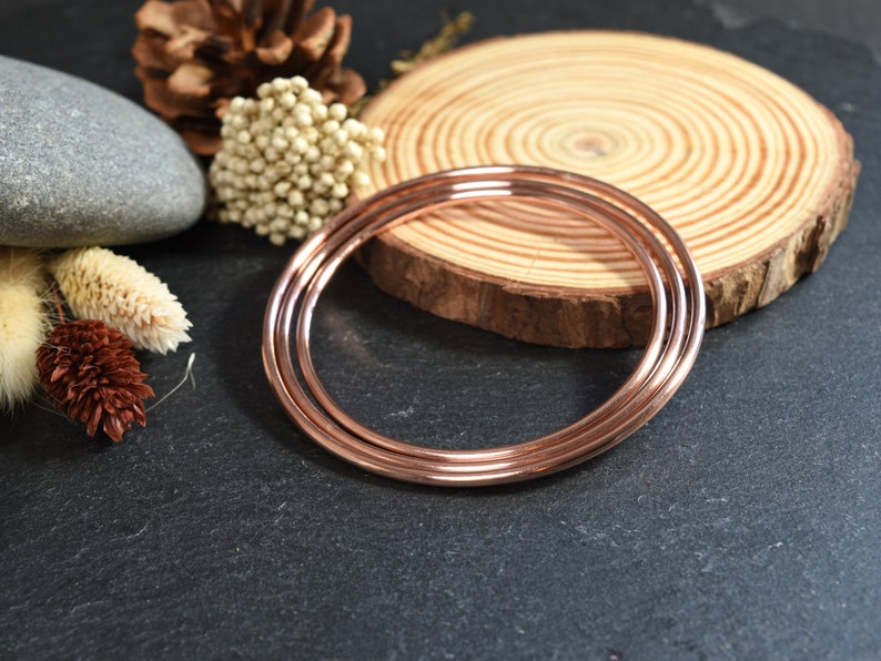 Copper Bangle, Hand Forged Bracelet, Medium Weight, Minimalist Jewellery, Copper Anniversary Gift image 10