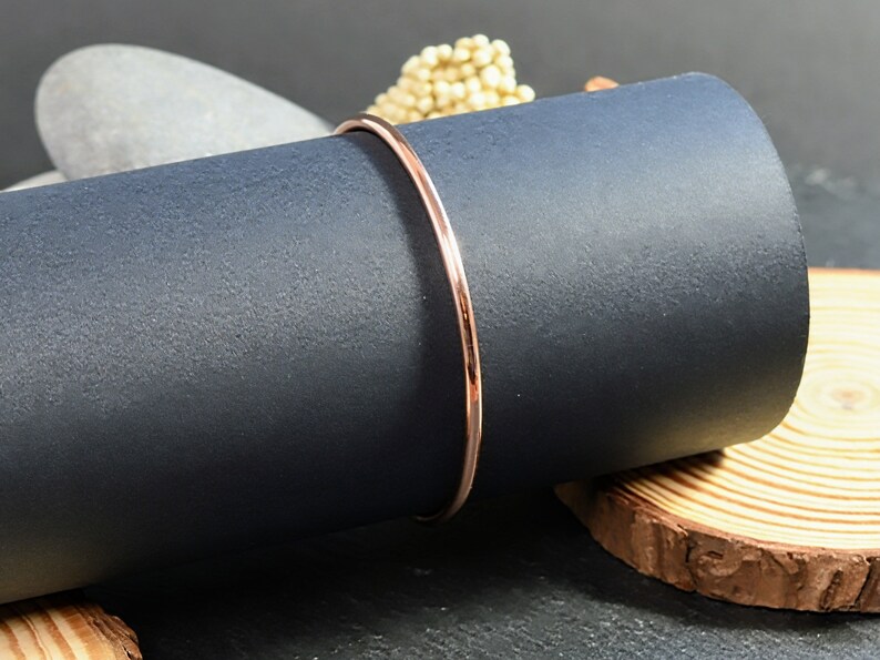 Copper Bangle, Hand Forged Bracelet, Medium Weight, Minimalist Jewellery, Copper Anniversary Gift image 8