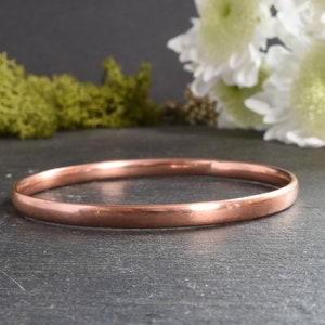 Sturdy Copper Bangle, Hand Forged Bracelet, Medium Weight, Minimalist Jewellery, Copper Anniversary Gift image 7