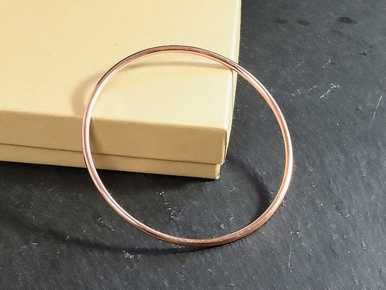Copper Bangle, Hand Forged Bracelet, Medium Weight, Minimalist Jewellery, Copper Anniversary Gift image 5
