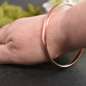 Sturdy Copper Bangle, Hand Forged Bracelet, Medium Weight, Minimalist Jewellery, Copper Anniversary Gift image 9