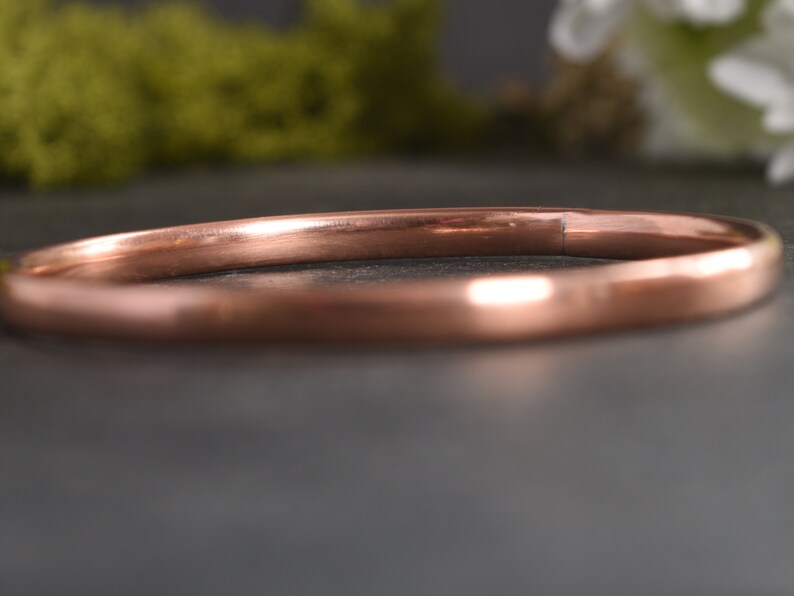 Sturdy Copper Bangle, Hand Forged Bracelet, Medium Weight, Minimalist Jewellery, Copper Anniversary Gift image 3