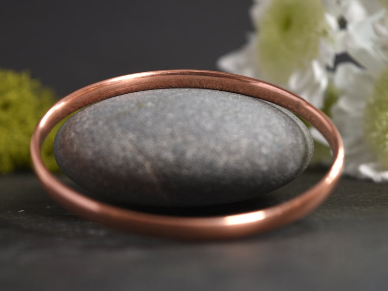 Sturdy Copper Bangle, Hand Forged Bracelet, Medium Weight, Minimalist Jewellery, Copper Anniversary Gift image 1