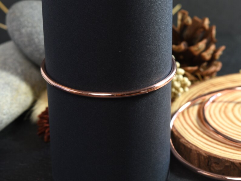 Copper Bangle, Hand Forged Bracelet, Medium Weight, Minimalist Jewellery, Copper Anniversary Gift image 9