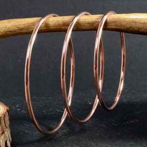 Copper Bangle, Hand Forged Bracelet, Medium Weight, Minimalist Jewellery, Copper Anniversary Gift image 2