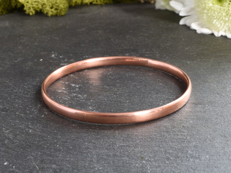 Sturdy Copper Bangle, Hand Forged Bracelet, Medium Weight, Minimalist Jewellery, Copper Anniversary Gift image 6