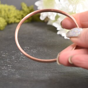 Sturdy Copper Bangle, Hand Forged Bracelet, Medium Weight, Minimalist Jewellery, Copper Anniversary Gift image 8