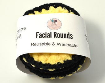 Plush Facial Scrubbies, Reusable Face Rounds, Super Soft Crochet Wash Cloth, Face Cleansing Pads