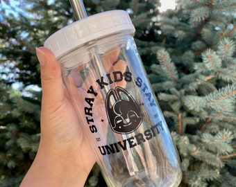 Stray Kids Skzoo Reusable Bubble Tea Cup Boba Tea/smoothie Glass Cup With  Stainless Steel Straw Stray Kids Stay Kpop Gift 