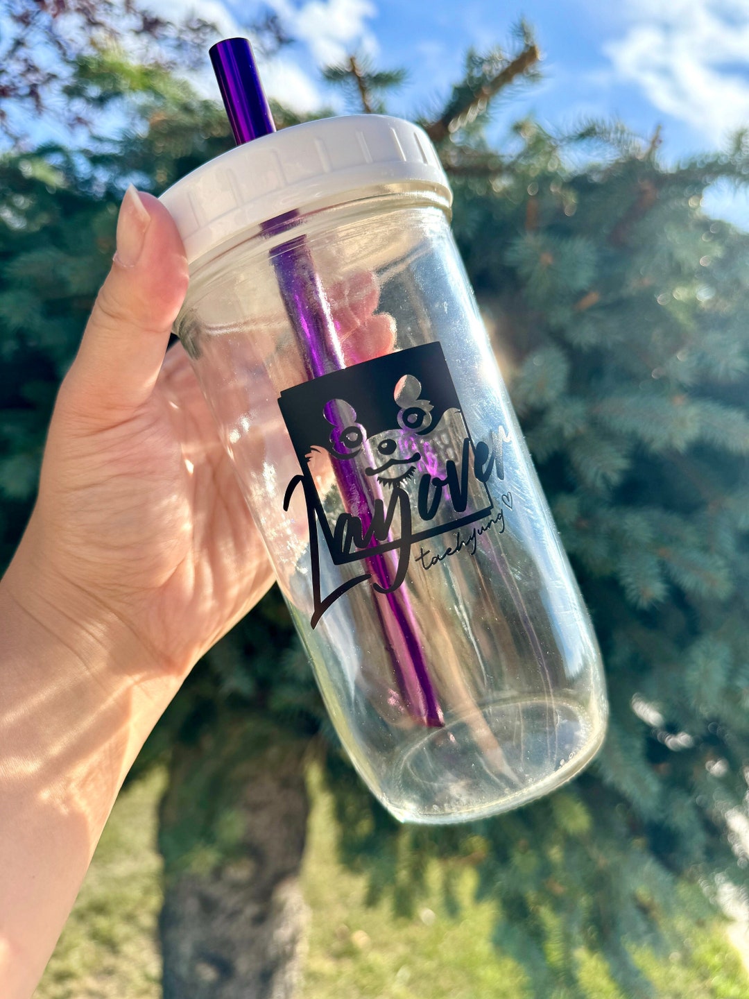 V Layover Reusable Bubble Tea Cup Boba Tea/smoothie Glass Etsy