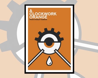 A Clockwork Orange 1971 Inspired Alternative Movie Print | Stanley Kubrick, 70’s Cinema, Wall Art, Minimalist