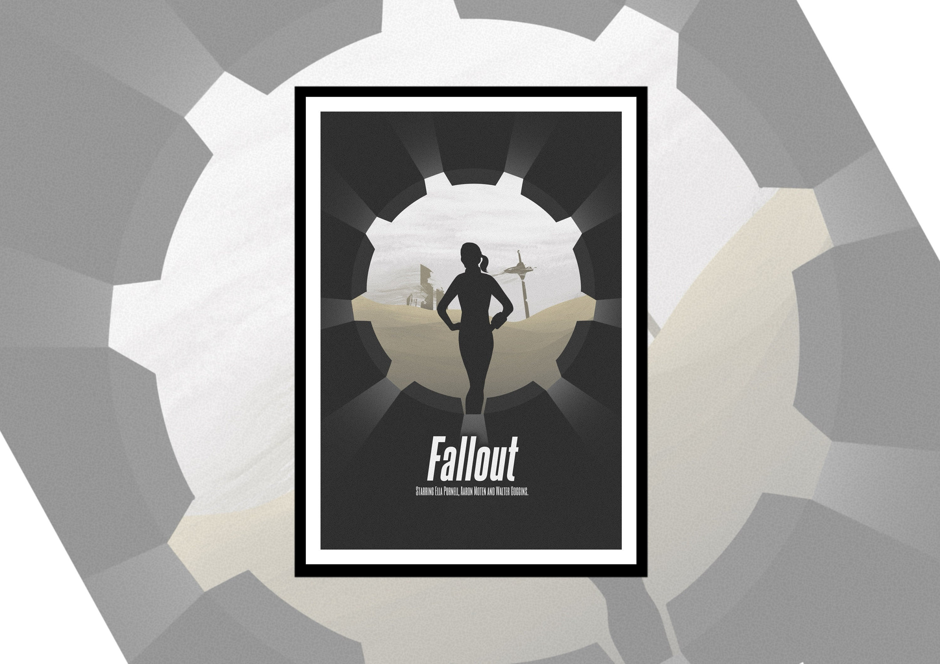 Fallout Inspired Minimalist Poster Alternative TV Print, Sci-fi Wall