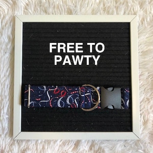 fourth of July dog collar, patriotic dog collar, party dog collar, red white and blue dog collar, dog collar