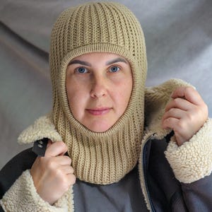 Cagoule en laine mérinos fabriquée à la main - Parfaite pour le ski et le snowboard / Masque élégant fait main / Cadeaux de Noël confortables et doux