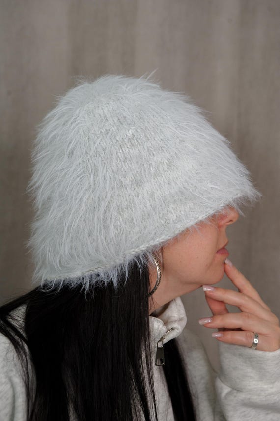 fuzzy light grey bucket hat Wool Bucket Hat-beanie Israel