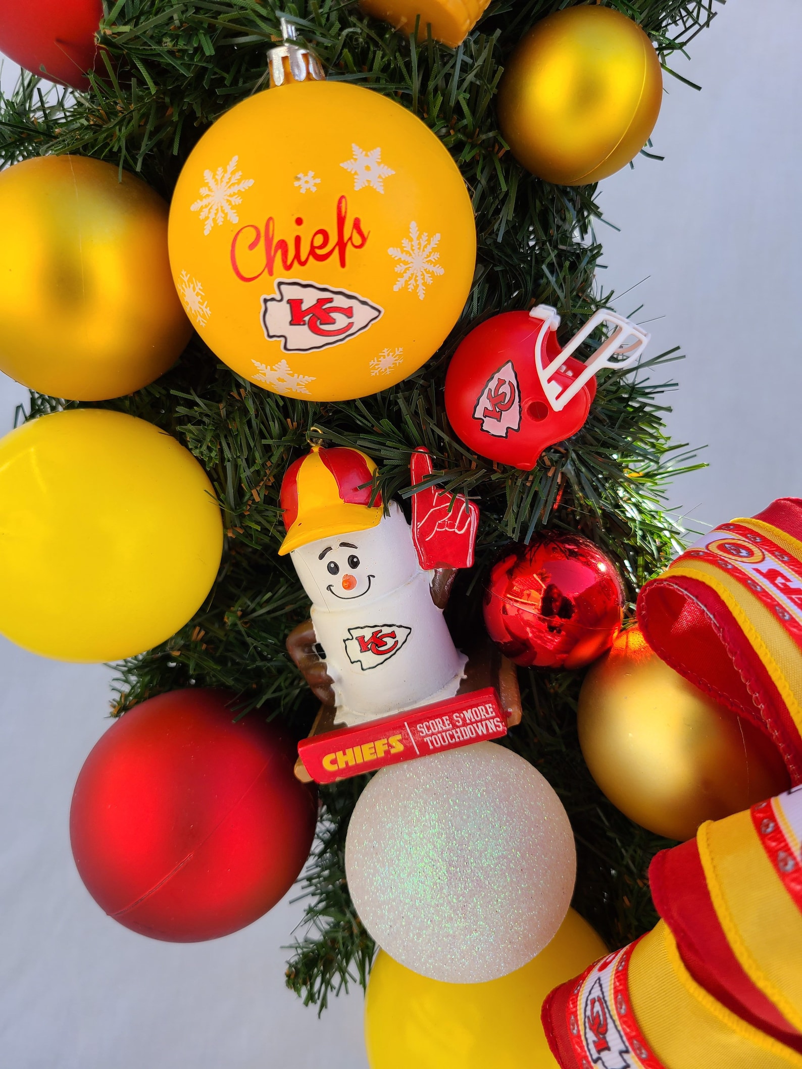 Custom KC Chiefs Inspired Holiday Wreath with remote Etsy