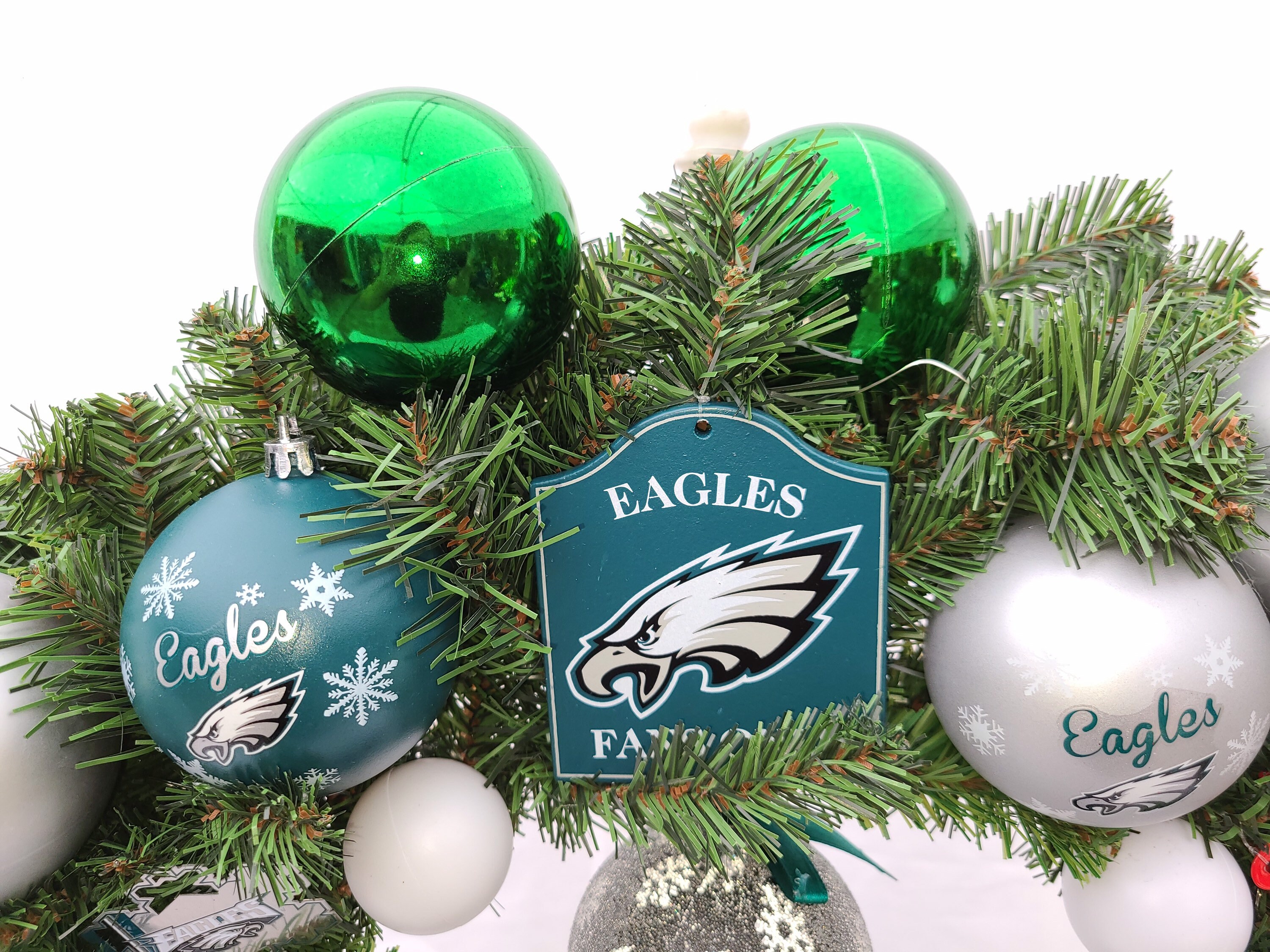 Philadelphia Eagles Holiday Wreath con luces LED a control Etsy
