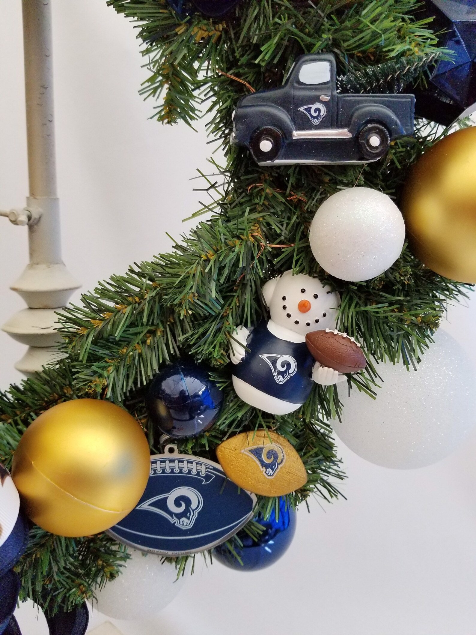 Los Angeles Rams Holiday Wreath w/remote controlled LED lights Etsy