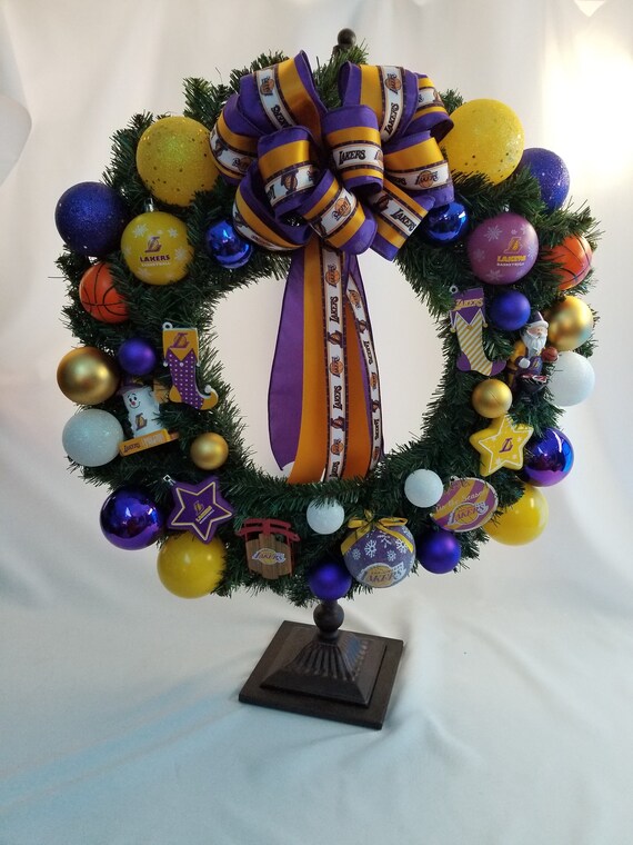 Los Angeles Lakers Holiday Wreath Etsy