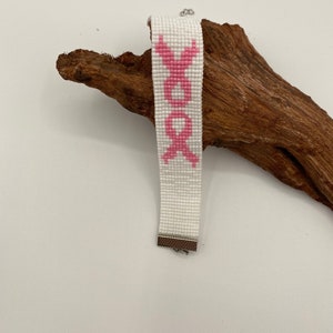 Breast Cancer Awareness Loomed Bracelet