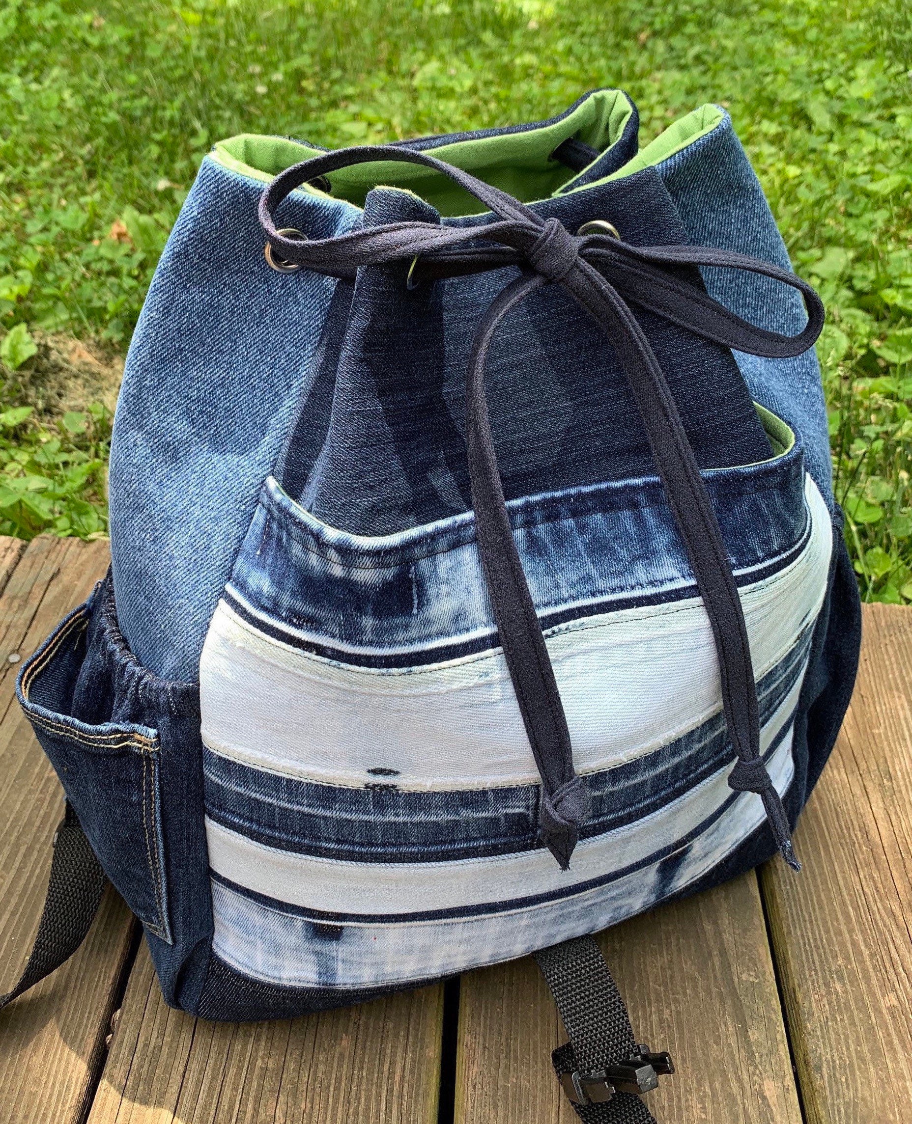 Denim backpack Etsy