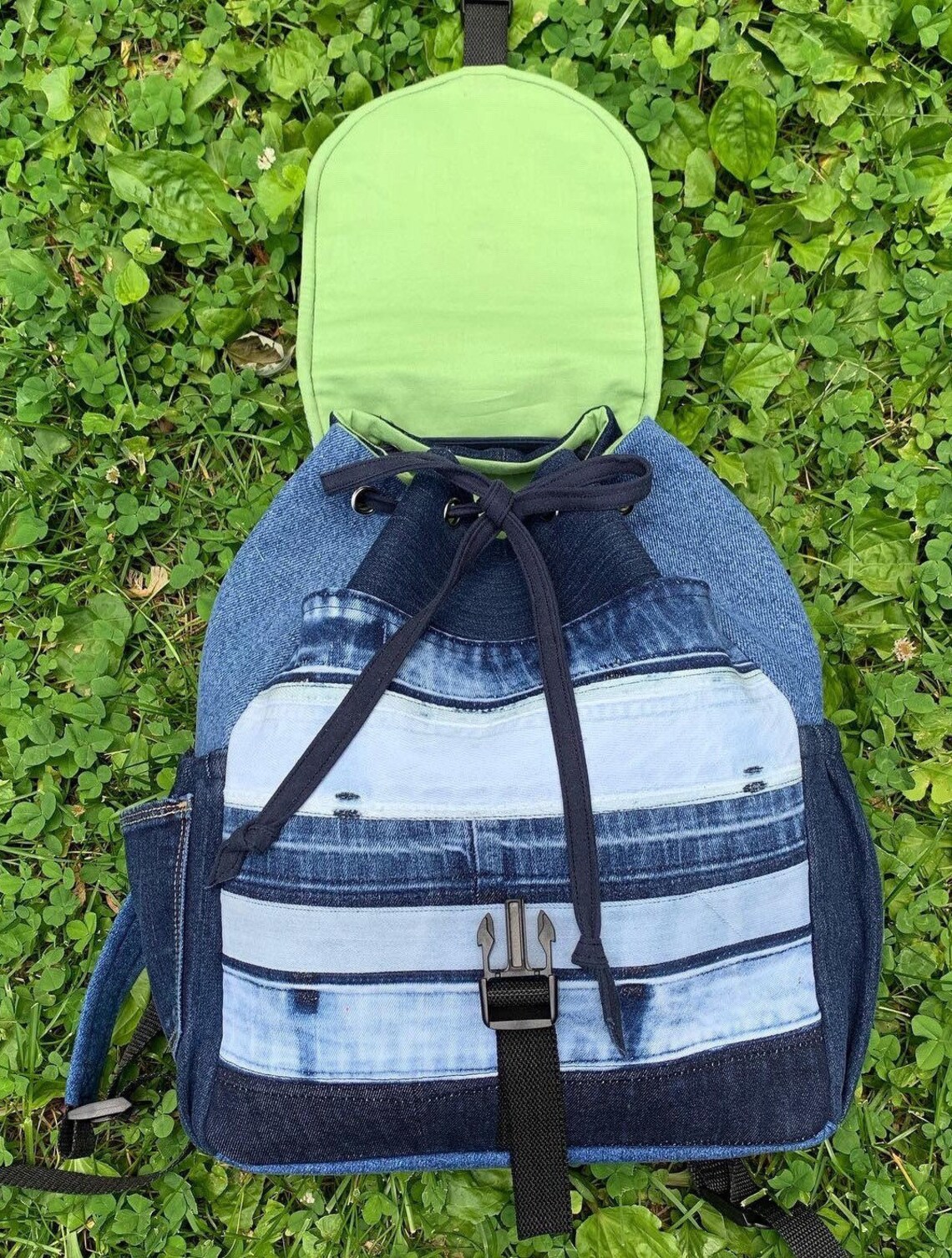 Denim backpack Etsy