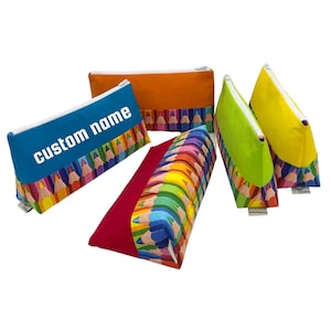 Trousse à crayons avec nom personnalisé, cadeaux pour enfants 1er jour, papeterie personnalisée, fournitures scolaires, cadeau de retour à l'école pour l'équipe d'enseignants