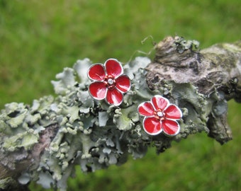 Red Myosotis earrings