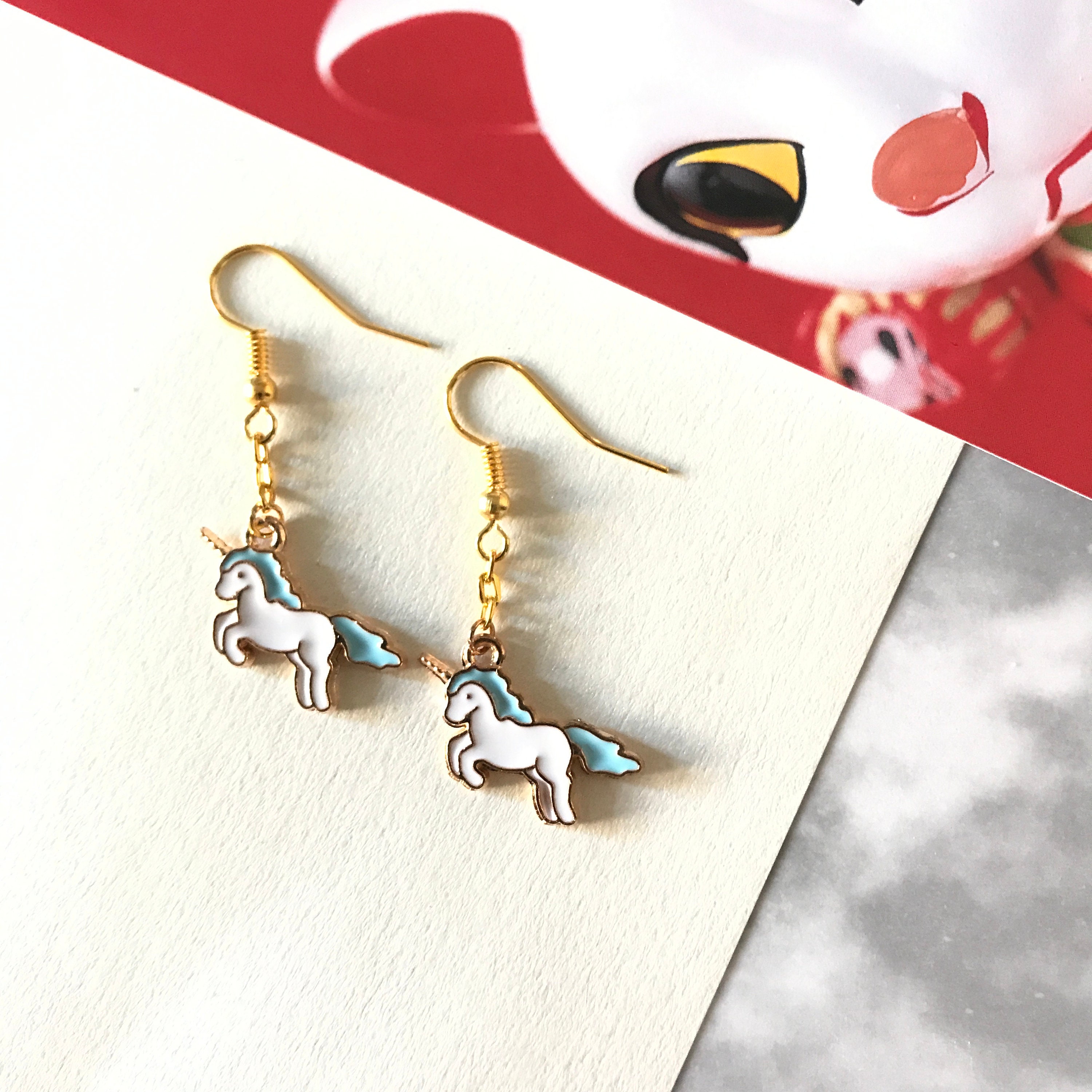 Unicorn Earrings Clip On Earrings Free Shipping For Purchasing Etsy
