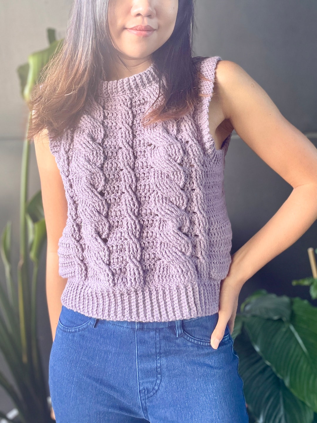 【Ameri】SHELL MOTIF CROCHET KNIT VEST Free Patons Seashell Vest Crochet Pattern | Yarnspirations