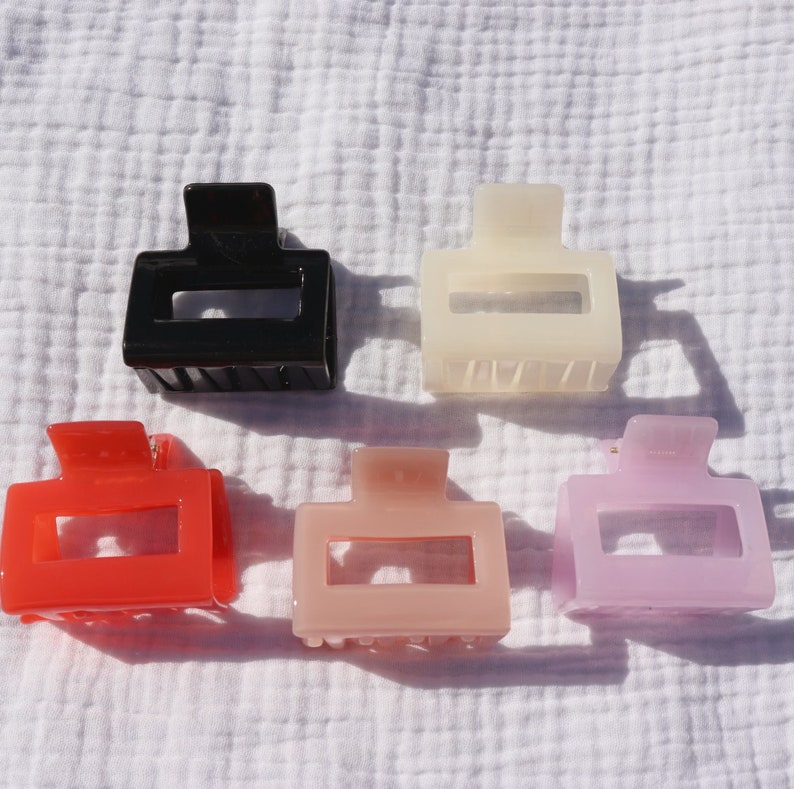 Small Square Hair Claw 6 Colours image 2