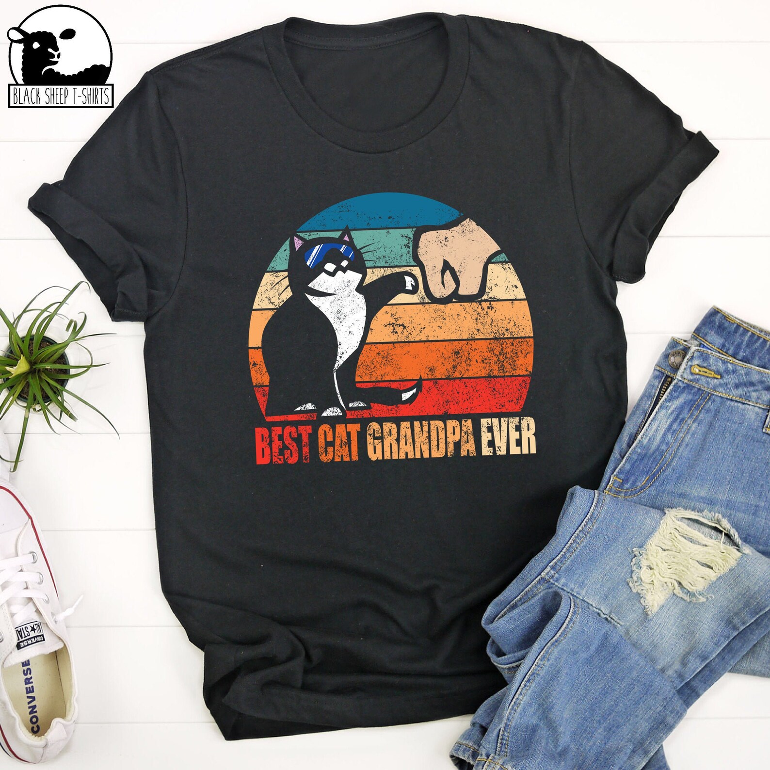 Best Cat Grandpa Ever TShirt Grandpa Shirt Grandpa Gifts Etsy