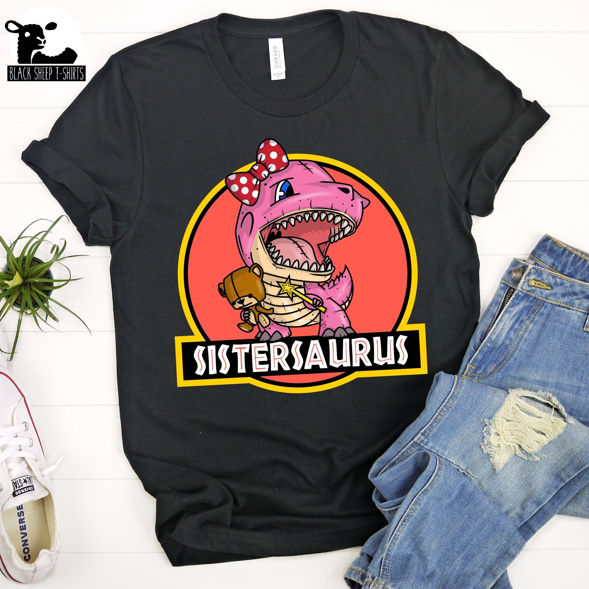 Sistersaurus Shirt Girls Dinosaur Shirt 