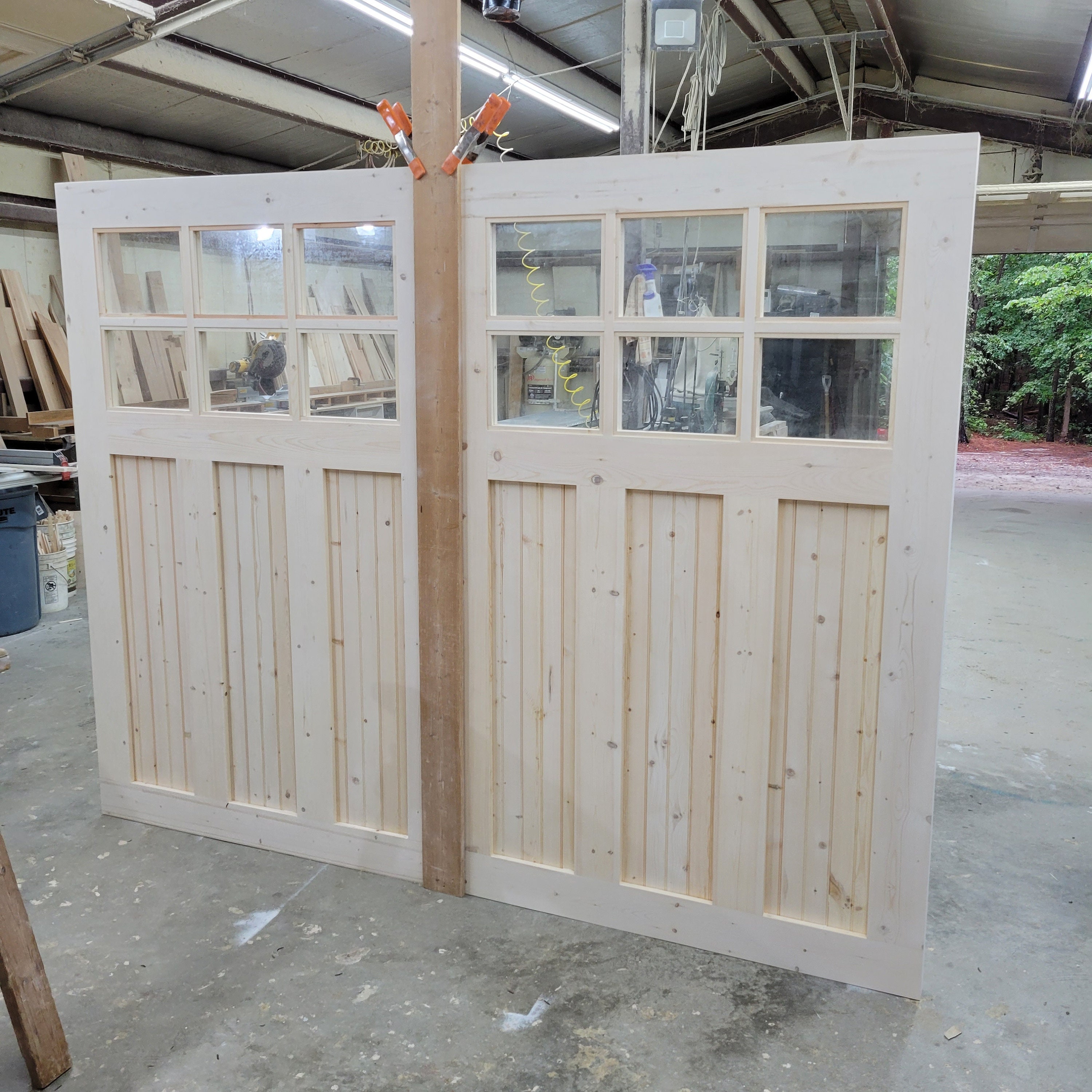 8x7 Spruce Craftsman Swinging Carriage Doors With Windows - Etsy