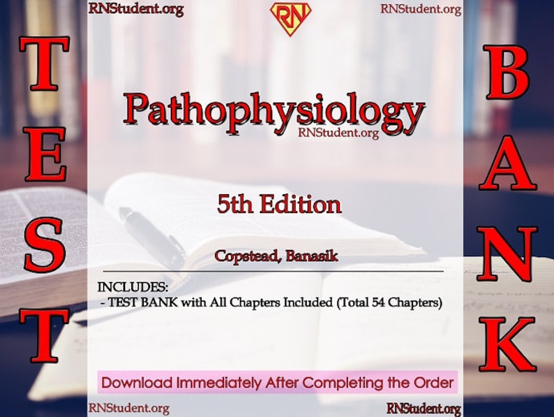 TEST BANK Pathophysiology 5th Edition Copstead Etsy