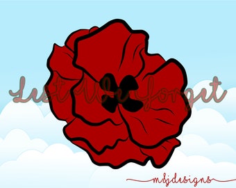 Poppy Flower Remembrance Day November 11 Veterans Veteran Soldier Lest We Forget Army Navy Air Force Military Cut File Digital Download
