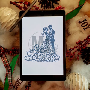 Bride and Groom Svg Png Jpeg Dxf Eps Pdf Digital stamp and Download Cut File