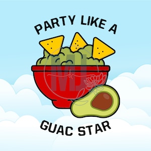 Feest als een Guac Star Voedseldip Schattig Cinco De Mayo Fiesta Dag van de Doden Taco Dinsdag Mei Mexico Vijf Covid De Mayo Digitale Download