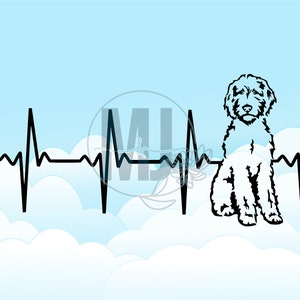Goldendoodle Heartbeat Heart Beat digitale SVG, dxf, eps, jpg, png illustraties downloaden
