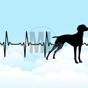 Vizsla Herzschlag Herzschlag Digital SVG, dxf, eps, jpg, png Download Clip Art