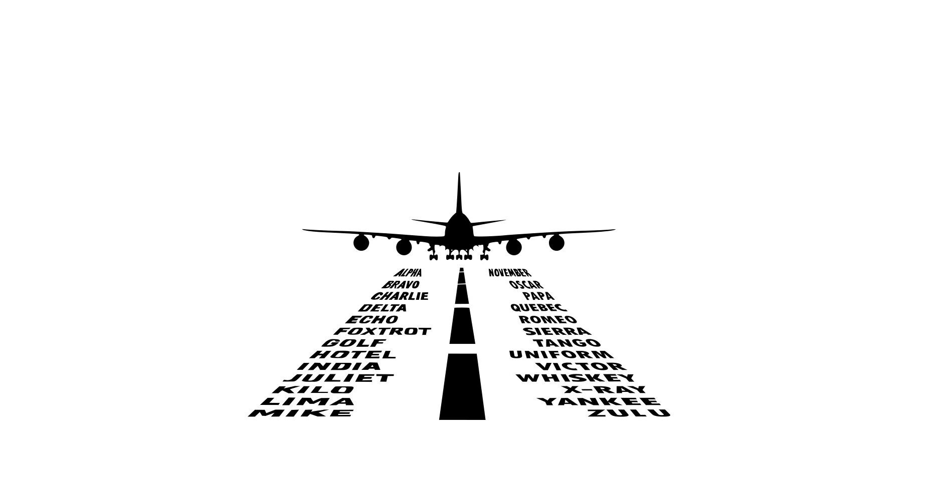 Pilot Phonetic Alphabet with 747 Aviation Digital Download Cut File Svg Dxf Eps Png Jpg