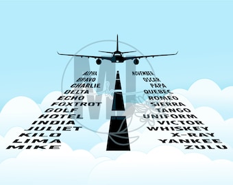 Pilot Phonetic Alphabet Aviation Digital Download Cut File Svg Dxf Eps Png Jpg