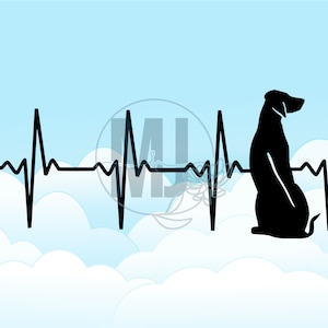 Rhodesian Ridgeback Heartbeat Heart Beat Digitale SVG, dxf, eps, jpg, png Clip Art downloaden