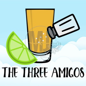 De drie Amigos Zout Limoen Tequila Cinco De Mayo Fiesta Dag van de Doden Taco Dinsdag Mei Mexico Vijf Covid De Mayo Digitale Download